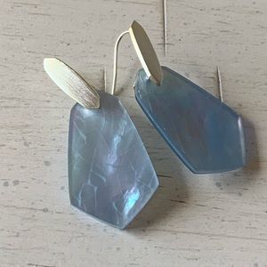 Kendra Scott iridescent blue abalone earrings